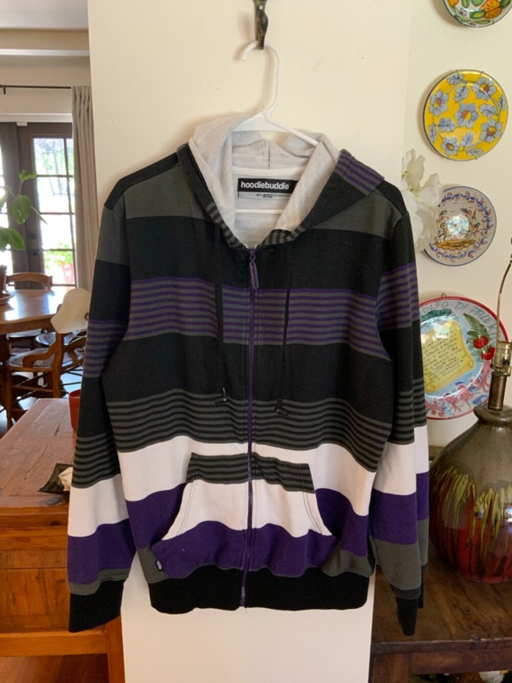 HoodieBuddie Zip Up Hoodie Size Large Built-In Headphone Tech